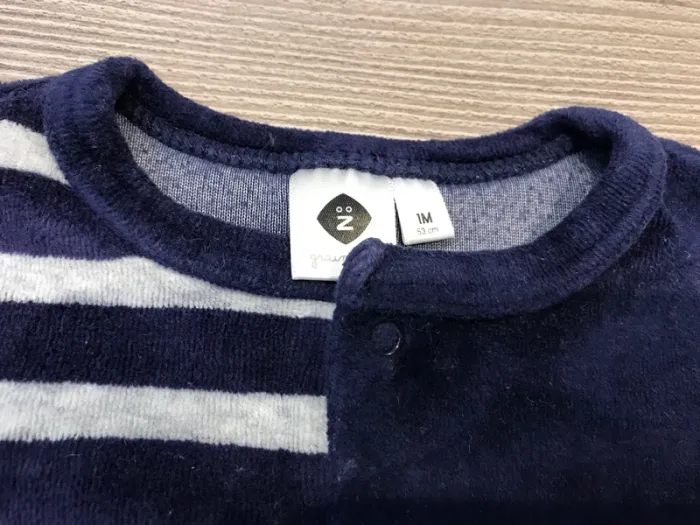 Pyjama velours garçon 1 mois Z Grain de blé - photo numéro 5