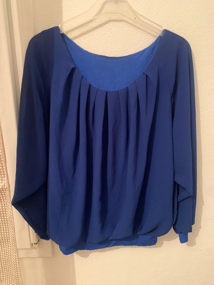 haut bleu avec manches - photo numéro 3
