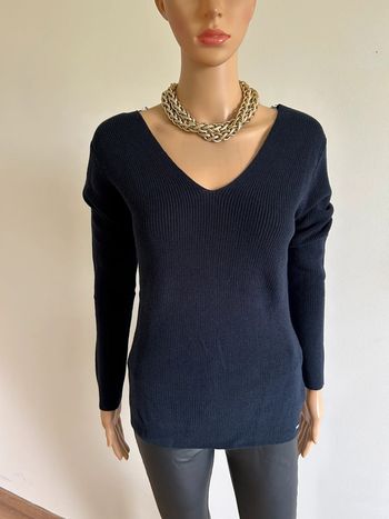 Pull bleu marine neuf avec dentelle Morgan taille S (valeur 50€)