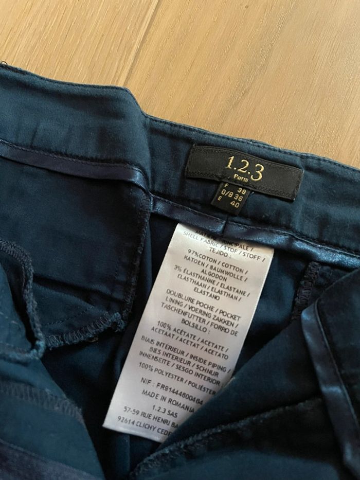 Pantalon 7/8 marine - 1 2 3 - 38 - photo numéro 4