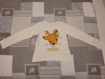 Maillot longues manches, bambi, disney taille 8 ans