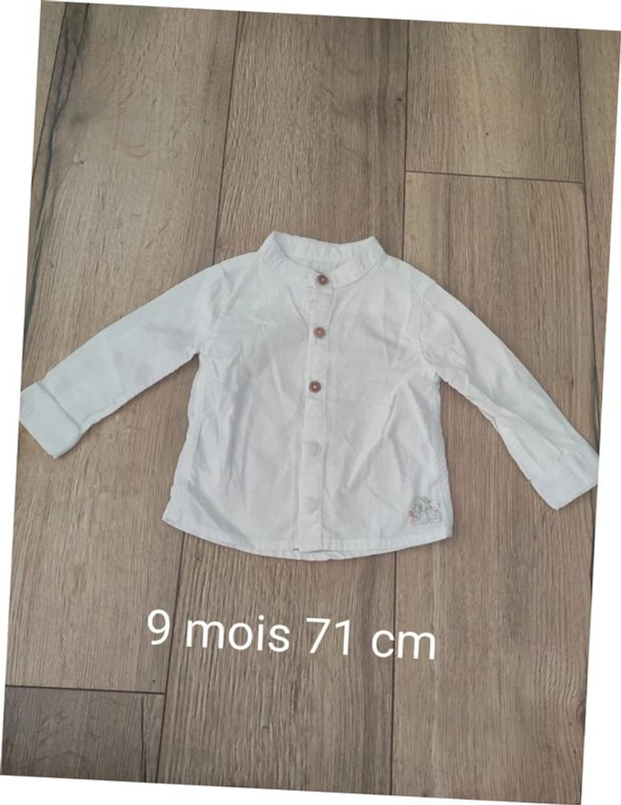 Chemise blanche mon premier major 9 mois