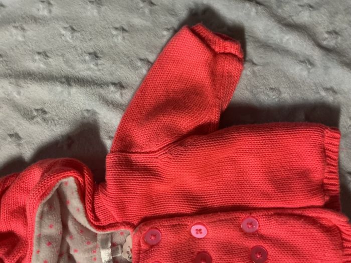 gilet doublé polaire avec capuche intérieur blanc 1 mois kitchoun - photo numéro 4