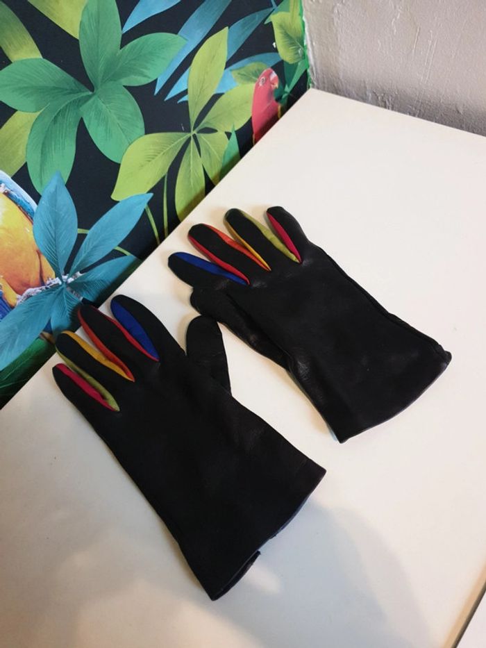 Gants cuir et soie glove me faits main