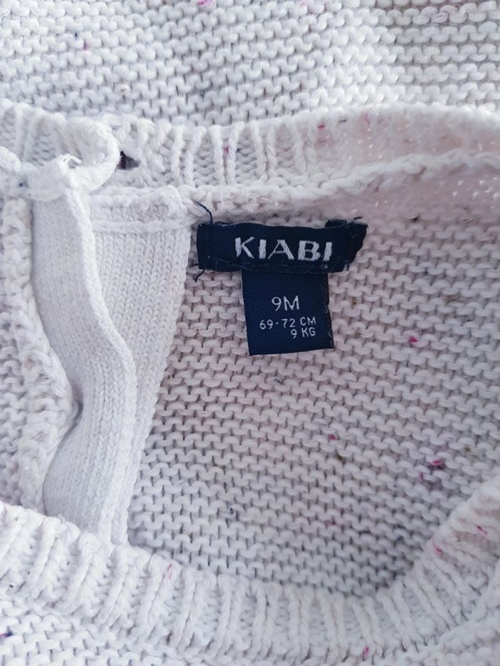 Kiabi - Pull en tricot/maille, manches longues, col rond - Hello ! brodé (9 mois) - photo numéro 5