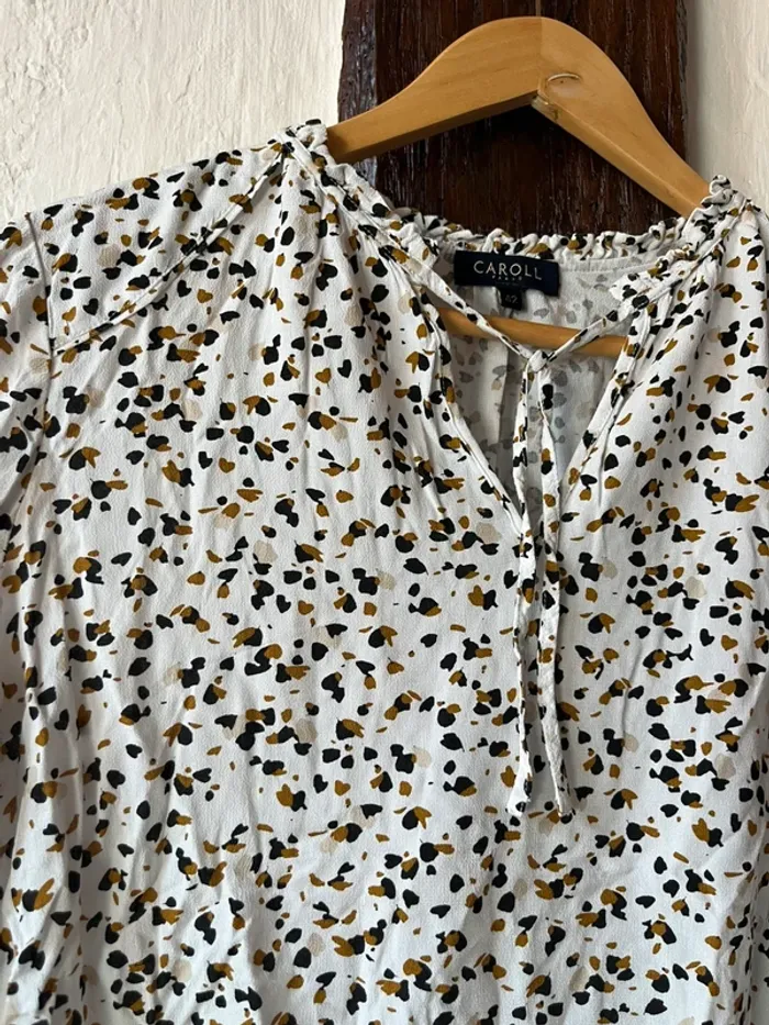 Blouse fluide à imprimé tacheté Caroll - taille 42 - Parfaite pour la rentrée - photo numéro 4