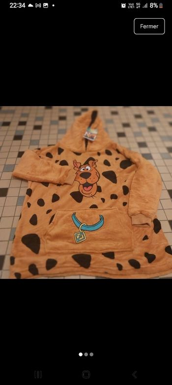 Taille unique Pull polaire plaid scooby doo enfant taille unique avec étiquette jamais porté
