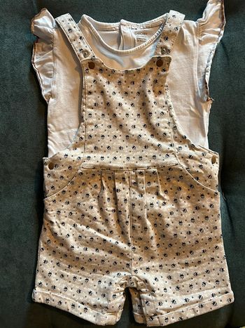 Ensemble salopette tee shirt obaibi 3 ans