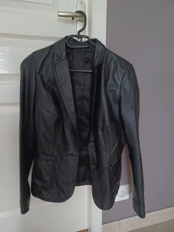 Veste en cuir véritable