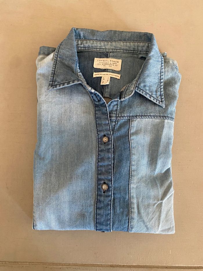Chemise en jeans Esprit Denim bleue denim taille M - photo numéro 20