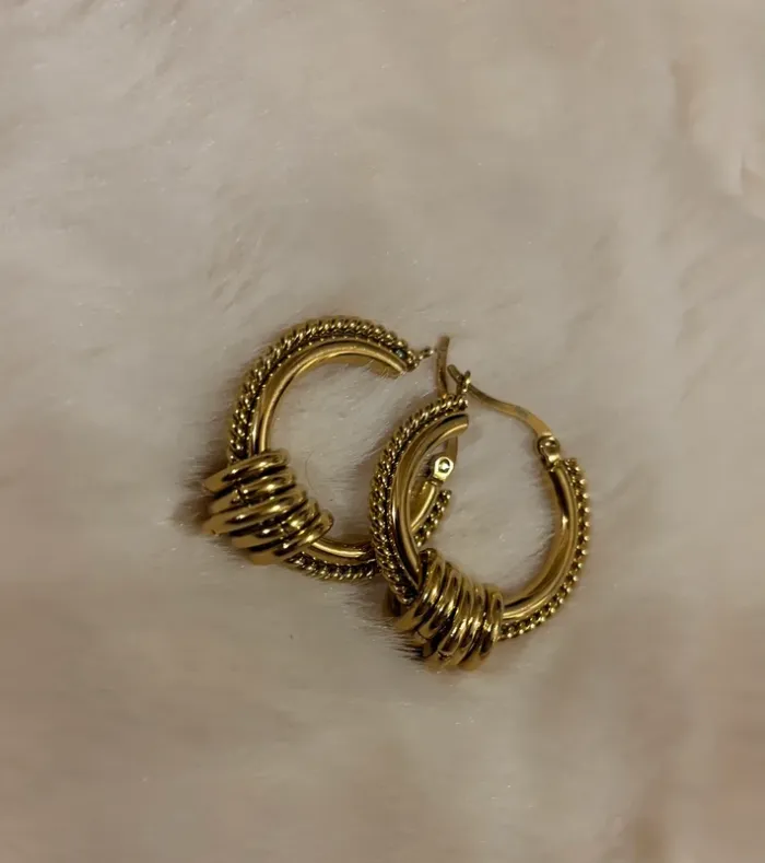 Boucles d’oreilles dorées en acier inoxydable - photo numéro 2