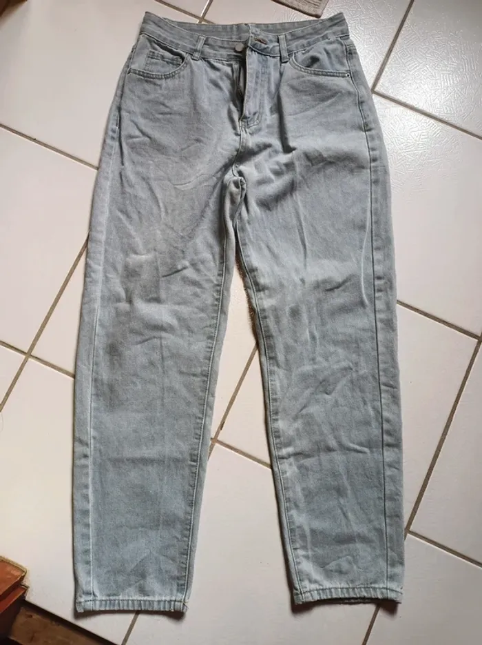 Jeans femme bleu clair coup boyfriend Shein - photo numéro 10