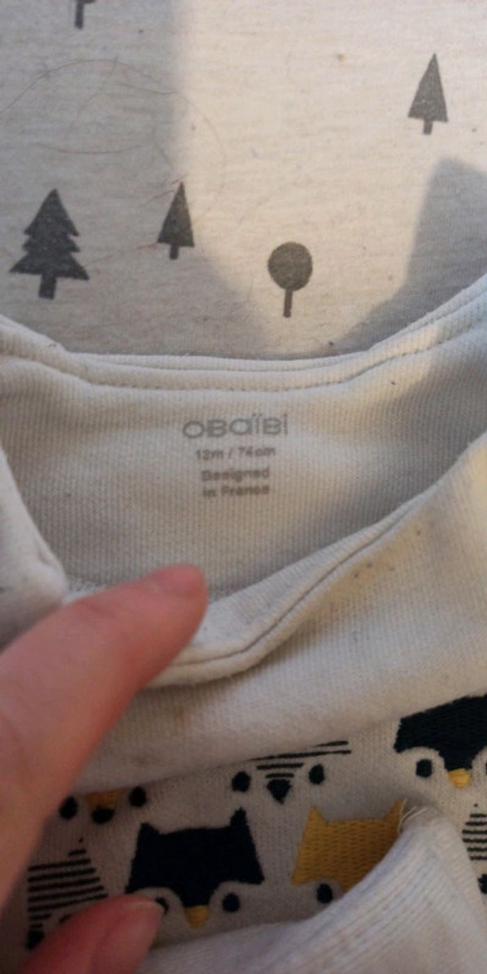 Pull blanc obaibi 12 mois - photo numéro 4