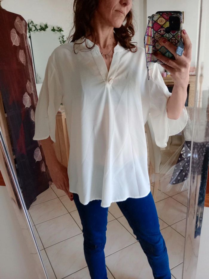 Blouse femme XL blanc cassé c21 - photo numéro 2
