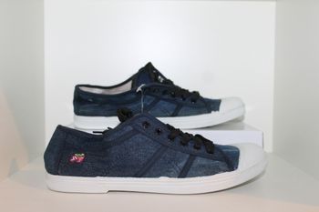 baskets tennis en toile bleue 39