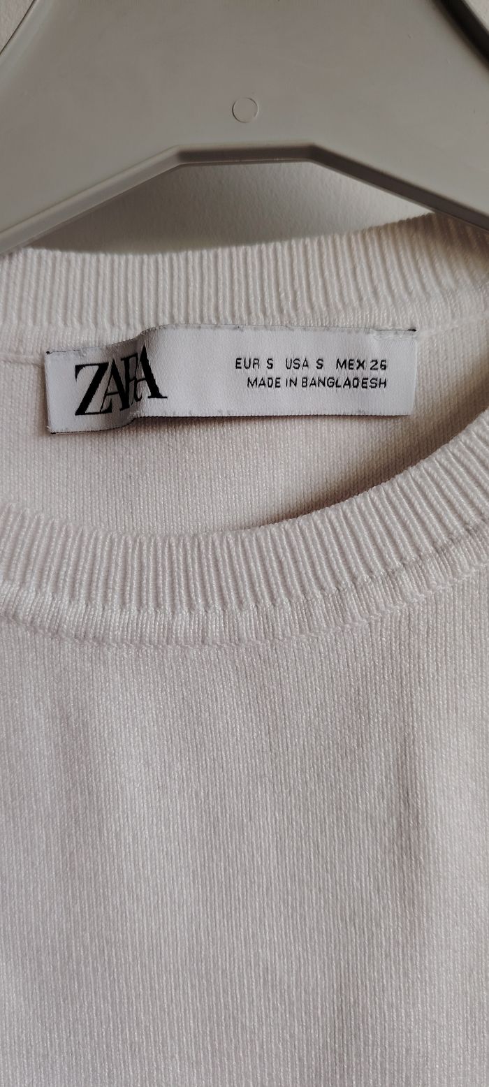 Top court côtelé blanc ZARA – Taille S - photo numéro 2