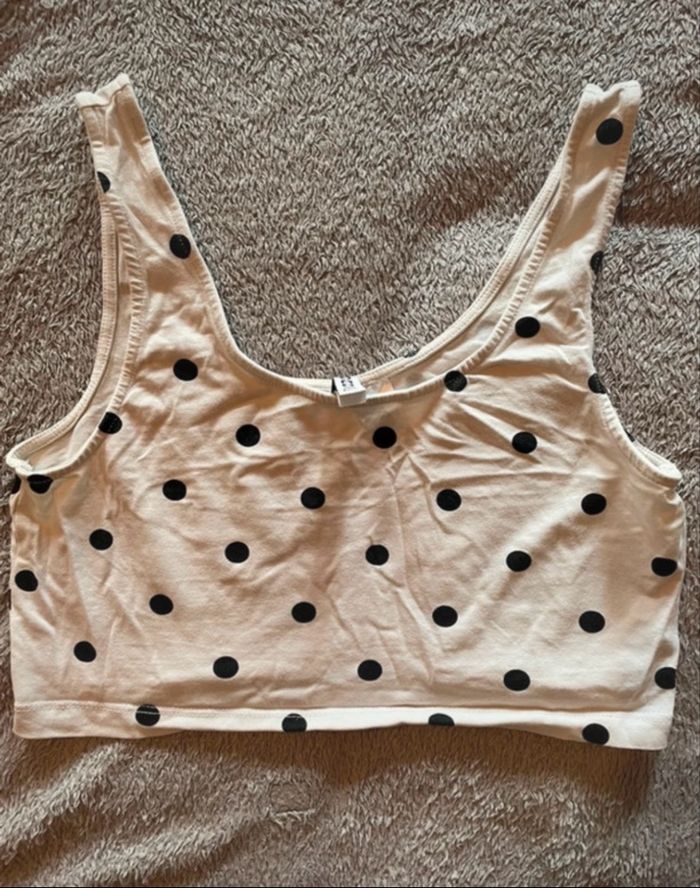 top court blanc à pois H&M - taille M, chic & tendance