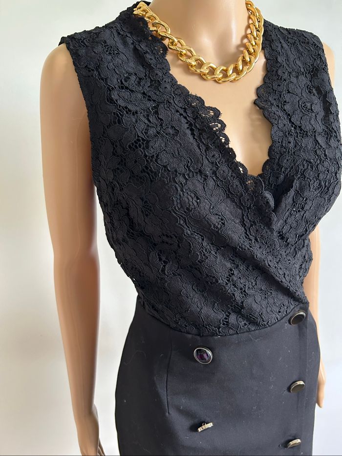 Robe portefeuille noire neuve avec dentelle Morgan taille 36 (valeur 75€) - photo numéro 4