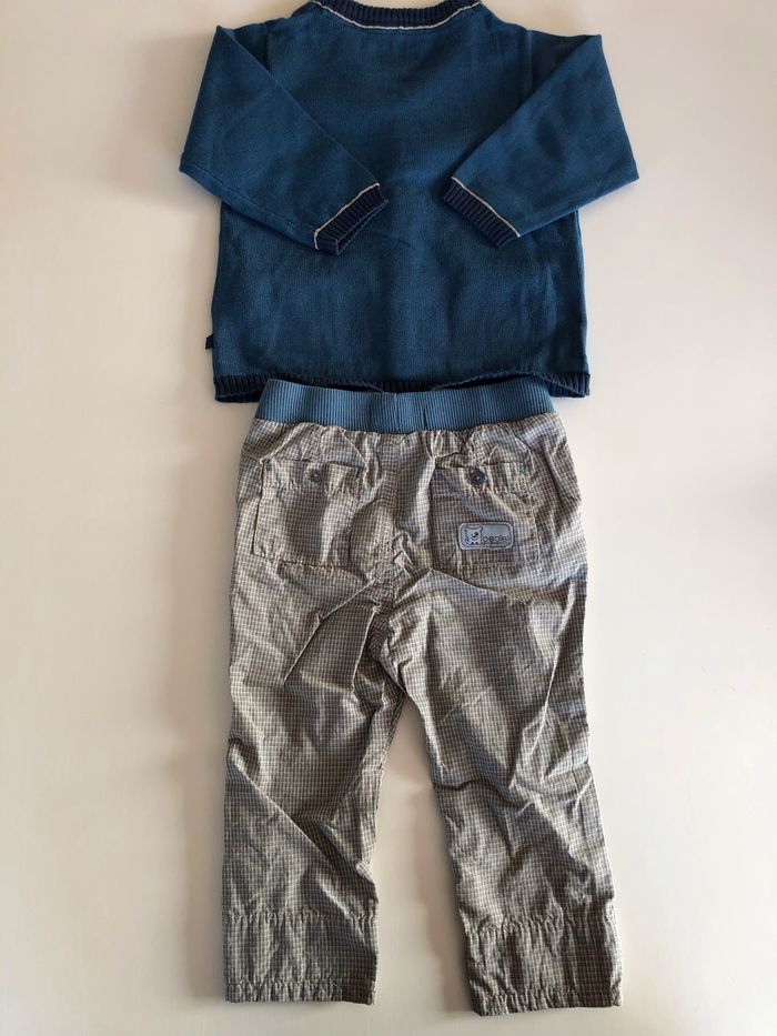 Ensemble bébé gilet et pantalon 12M - photo numéro 2