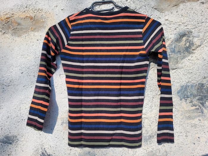 Joli haut manches longues Le Petit Marcel, à rayures multicolores, 8 ans - photo numéro 4