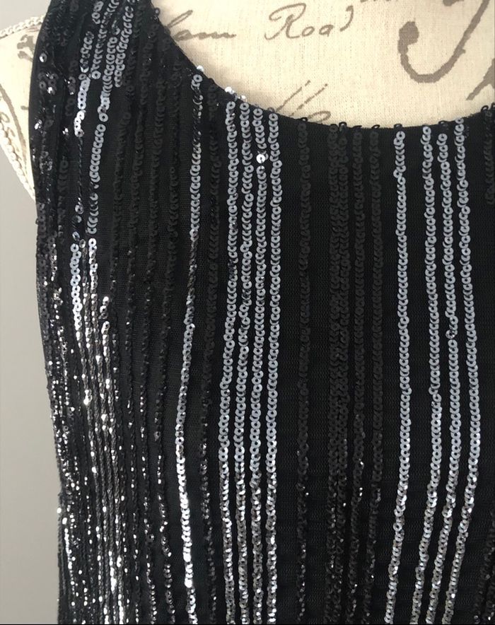 Robe de soirée noire et argentée - photo numéro 3