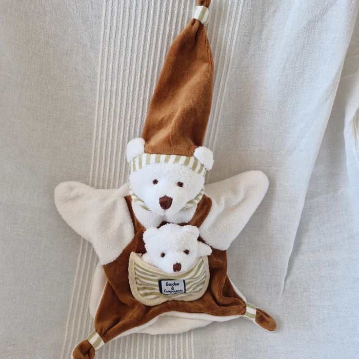 Doudou marionnette ourson marron Doudou et cie - photo numéro 3