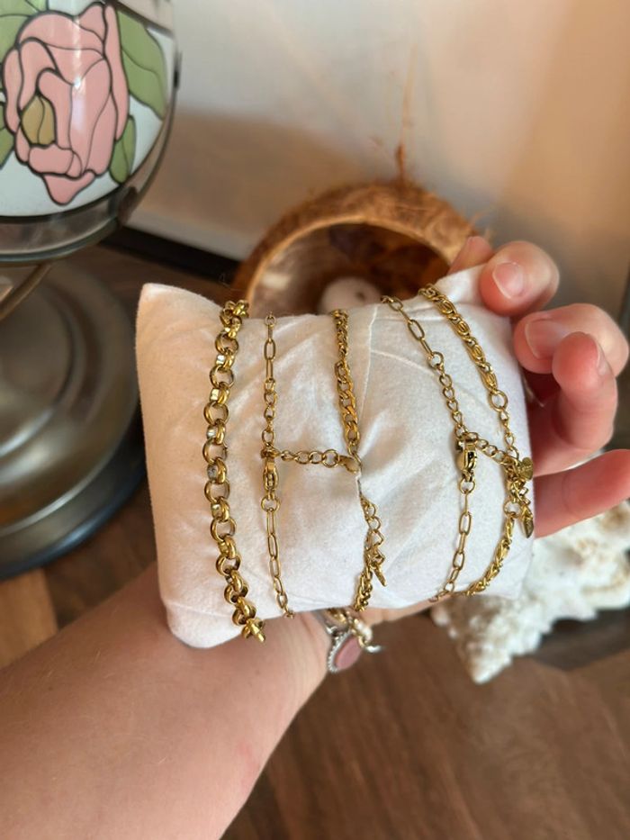 Bracelet divers au choix, doré en acier inoxydable pendentif œil de protection - photo numéro 5