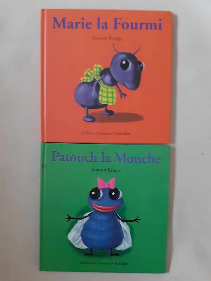 2 livres enfant - Patouch la Mouche et Marie la Fourmi - Les drôles de Petites Bêtes - Antoon Krings