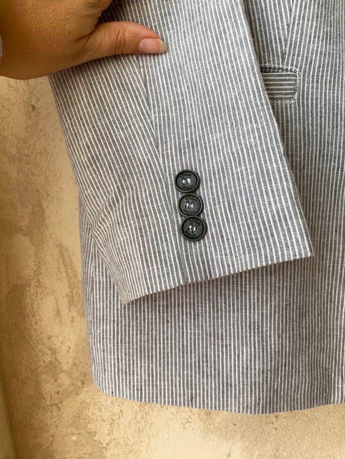 Blazer rayé gris et blanc S.Oliver XL - photo numéro 4