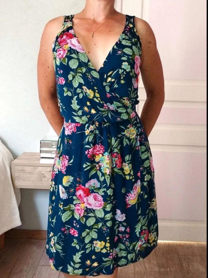 Robe Promod - Bleue fleurie - 38 - Excellent état - photo numéro 3