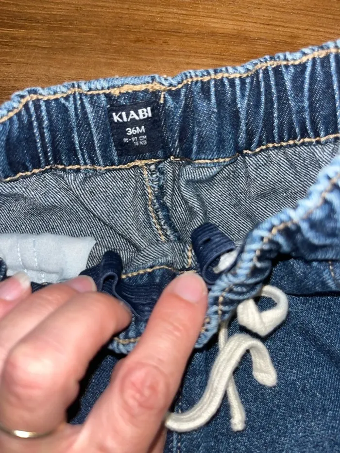 Pantalon élastique jeans kiabi 36 mois - photo numéro 3
