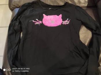 Teeshirt sequin epop chat 10 ans