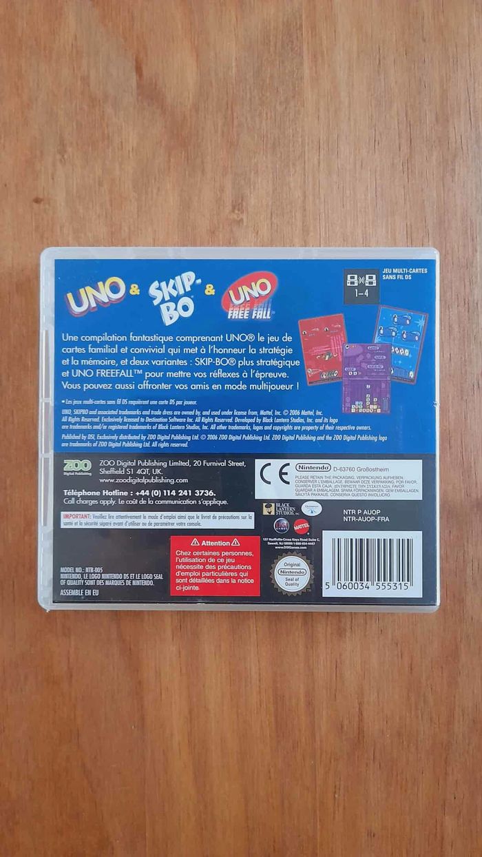 Jeu UNO / Skip-Bo / UNO FreeFall – 3 Jeux en 1 – Nintendo DS - photo numéro 2