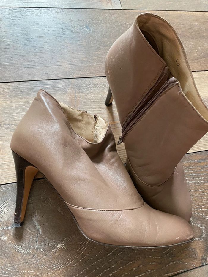 Bottines talons aiguilles beiges 40 - photo numéro 2