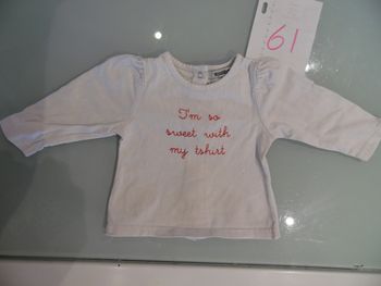 t-shirt 3 mois manche longue tape a l'oeil