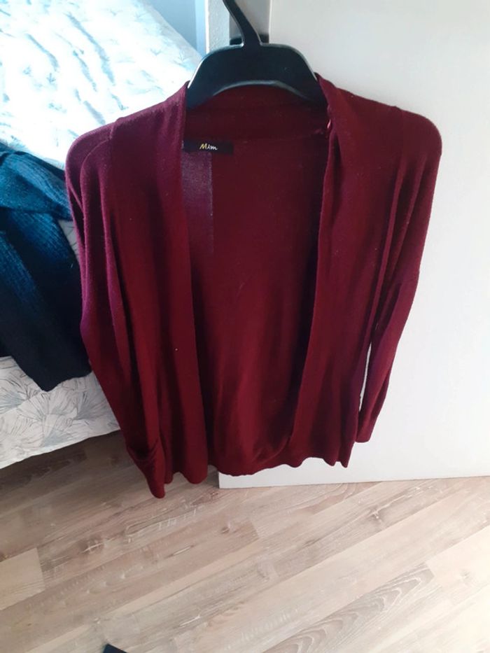 Gilet bordeaux femme mim 38 tbe