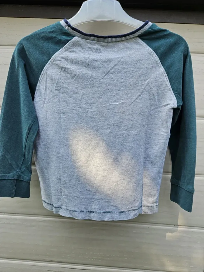 T-shirt de pyjama garçon - Taille 4 ans - Tissaia - Gris et vert - photo numéro 4