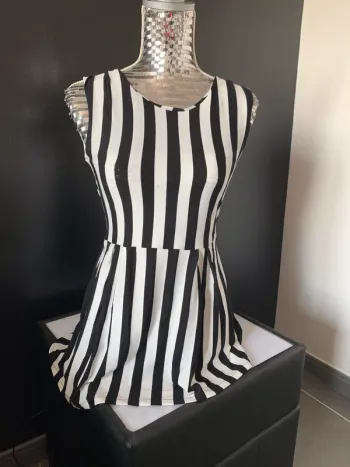 Top tunique à rayures taille M