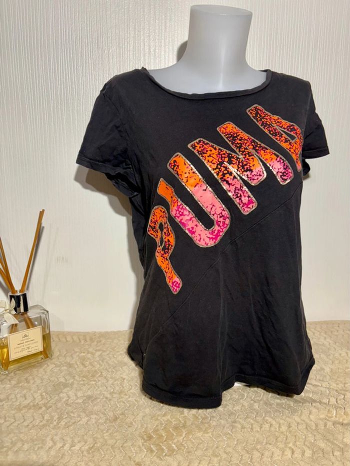 T-shirt noir femme puma logo coloré | Taille M - photo numéro 2