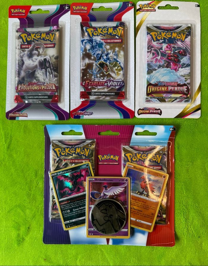 Lot Pokémon Scellé: Duopack Astres Radieux Blister Origine Perdue, Blister Écarlate et Violet, Blister Évolutions à Paldéa - photo numéro 3