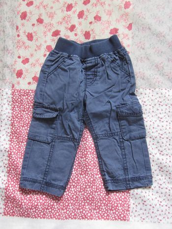 Pantalon toile bleu 12 mois