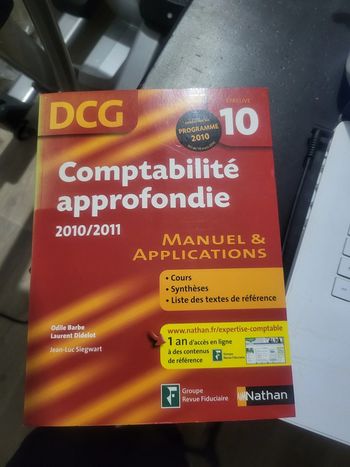 Comptabilité approfondie DCG 10 - Manuel & Applications