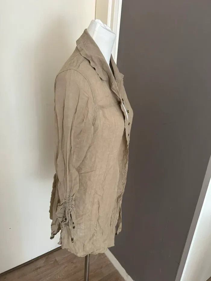 Rodika zanian chemise beige en lin femme, taille 40 - photo numéro 6