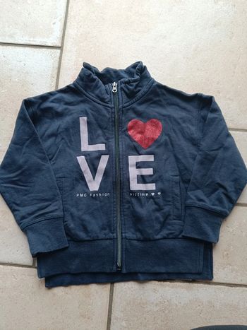 Veste gilet zippé Fille 4 ans Love cœur Primigi