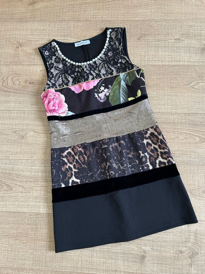 Robe noire et imprimée sans manches Rinascimento taille S jamais portée - photo numéro 7