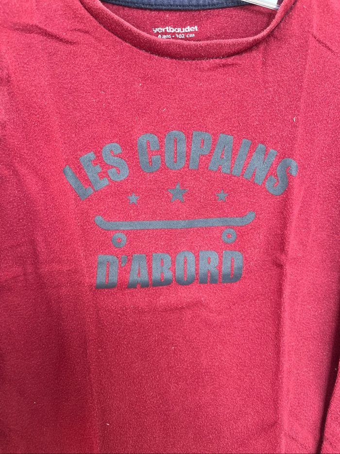 T-shirt Vertbaudet rouge brique Copains 4A TBE - photo numéro 2