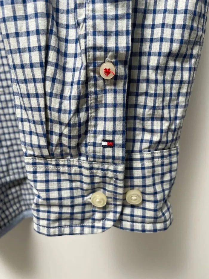 Tommy Hilfiger checkered shirt blue white Mens XL - photo numéro 2