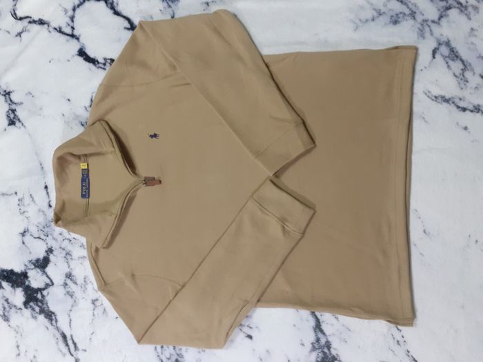 Pull half zip Ralph Lauren - Taille XL - Couleur marron logo brodé noir - Neuf - photo numéro 3