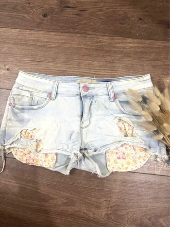 Short jean clair effet délavé taille L