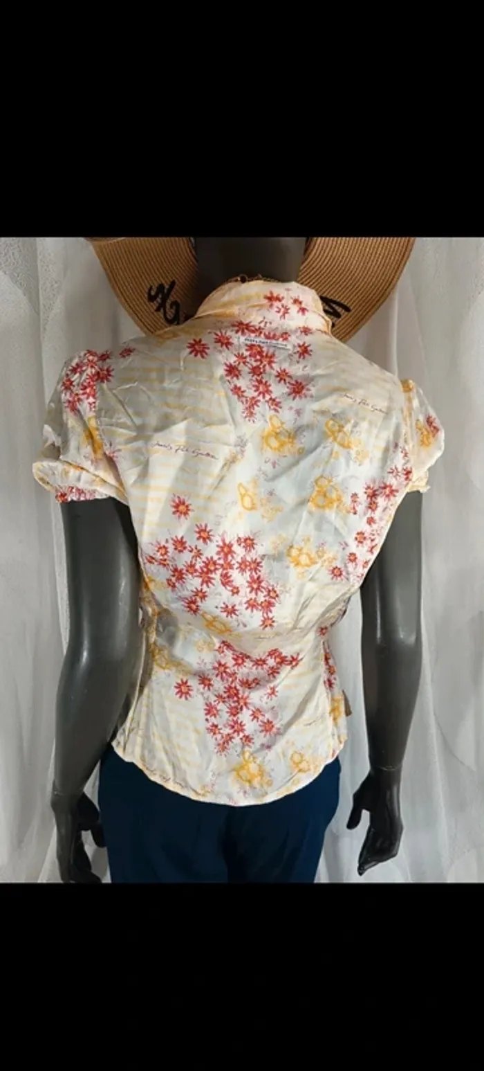 Jean Paul Gaultier | chemisier fleuri | t. S - photo numéro 5